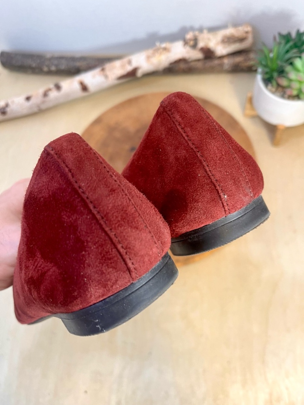 Vionic Amanda Red Suede Ballet Flat Buckle Arch Support Size 8 - Picture 13 of 15
